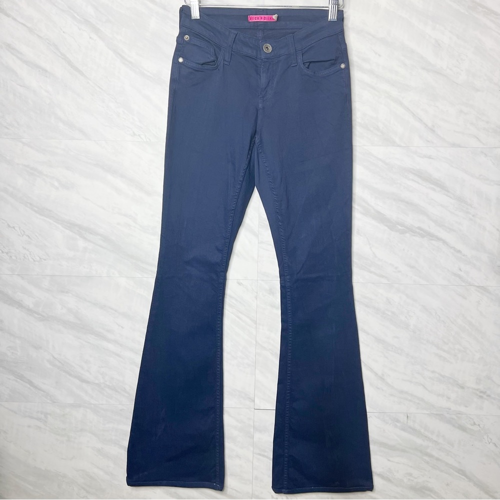 Alice + Olivia Low Rise Flare Navy Blue Pants 4